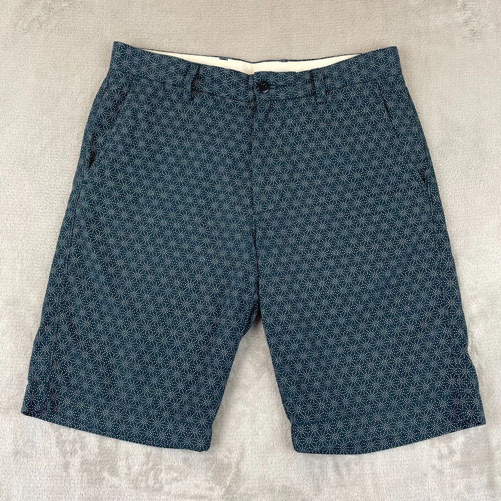 J Crew Shorts Men 30x10‎ Blue Geometric AOP Club Preppy Casual Chino Golf